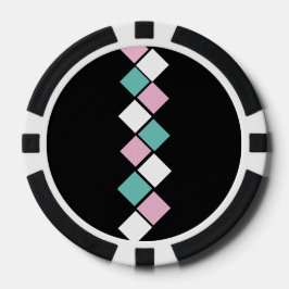 Harlequin-Poker-Chips (Schwarz, Aqua und Rosa) Pokerchips