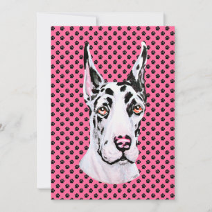 Harlequin Pup Pink Croppe Event oder Party Einladung