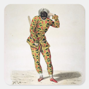 Harlequin Quadratischer Aufkleber