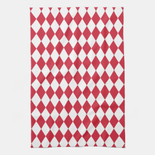 Harlequin Red und White Handtuch