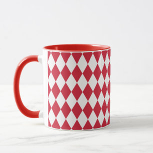 Harlequin Red und White Tasse