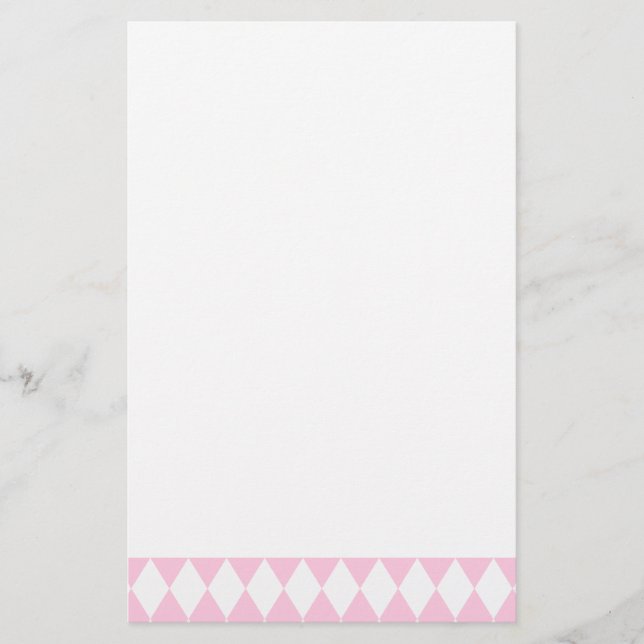 Harlequin Rosa und Weiß Briefpapier (Vorderseite)