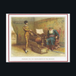 Harlequin, Santa, Father Christmas Postcard Postkarte<br><div class="desc">Harlequin,  Santa,  Father Christmas,  ein Pudding,  komische Weihnachten.com</div>