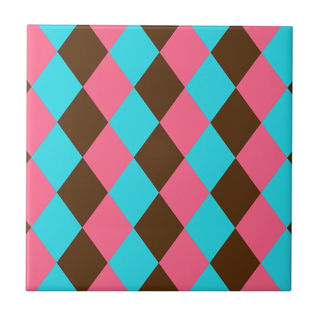 Harlequin, Schokolade Pastel Keramik Tile Fliese (Vorderseite)