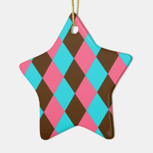 Harlequin, Schokolade Pastel Star Ornament