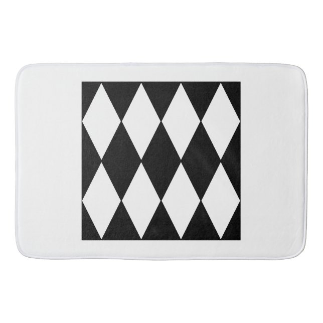 Harlequin, schwarz und weiß badematte (Vorderseite)