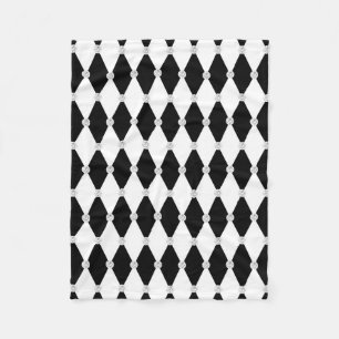 Harlequin Schwarz Weiß Raute Diamantform Fleecedecke