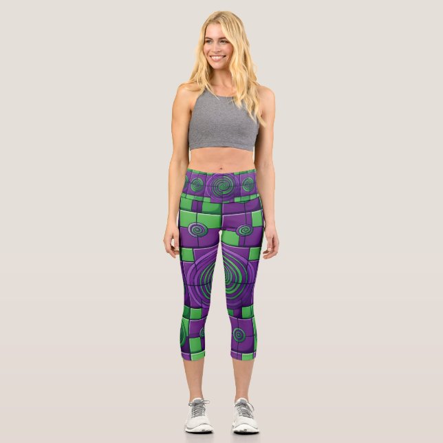 Harlequin-Spaß Capri Leggings (Vorderseite)