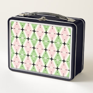 Harlequin Starburst Pink/Kiwi ©studioxtine Metall Brotdose