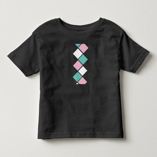 Harlequin T - Shirt für Kleinkinder (Schwarz, Aqua (Vorderseite)