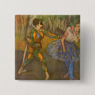 Harlequin und Columbine von Edgar Degas Vintag Art Button
