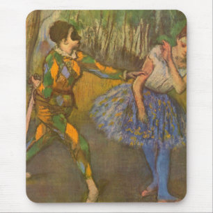 Harlequin und Columbine von Edgar Degas Vintag Art Mousepad