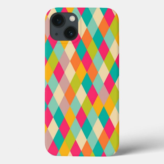 Harlequin-Vintages Muster Case-Mate iPhone Hülle (Rückseite)