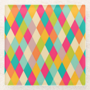 Harlequin-Vintages Muster Glasuntersetzer