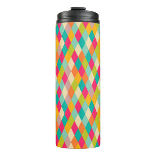 Harlequin-Vintages Muster Thermosbecher