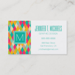 Harlequin-Vintages Muster Visitenkarte