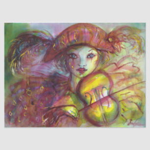 HARLEQUIN VIOLIN PLAYER / Venezianische Karnevalsm Seidenpapier