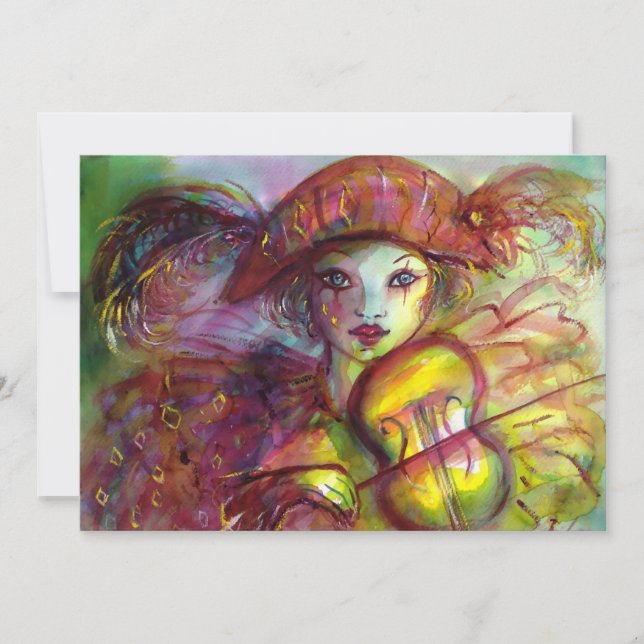 HARLEQUIN VIOLINIST Masquerade Mardi Gras Party (Vorderseite)