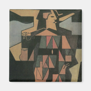 Harlequin von Juan Gris, Vintage-Cubismus-Kunst Magnet