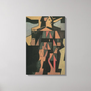 Harlequin von Juan Gris, Vintage kubistische Kunst Leinwanddruck