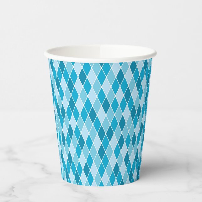 Harlequin-Wintermuster Pappbecher (Links)