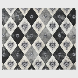 Harlequin with All-Seeing Eyes Wrapping Paper Geschenkpapier