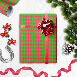 Harlequin Wrapping Paper (Festival Red and Green H Geschenkpapier
