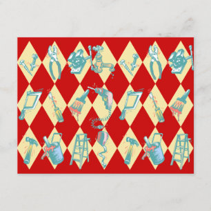 Harlequin Zuhause fix-up Tool Housewarming Einladu Einladung