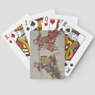 Harley 4205 f.366 Jousting Knights, c.1445 (Vellum Spielkarten