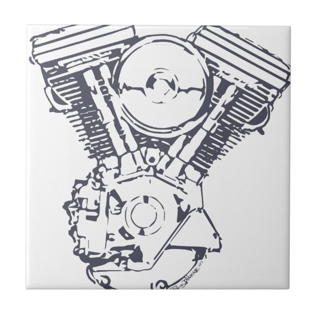 Harley Evolution V-Doppel Fliese (Vorderseite)