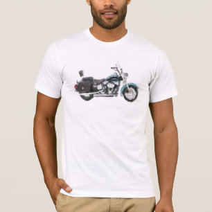 Harley FLSTC ErbeSoftail handgemalte Bürste T-Shirt