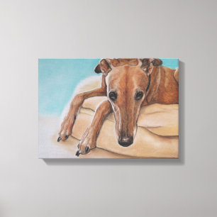 Harley Greyhound Dog Art Print Leinwanddruck