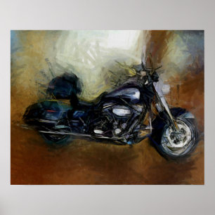Harley Motorrad Art Poster