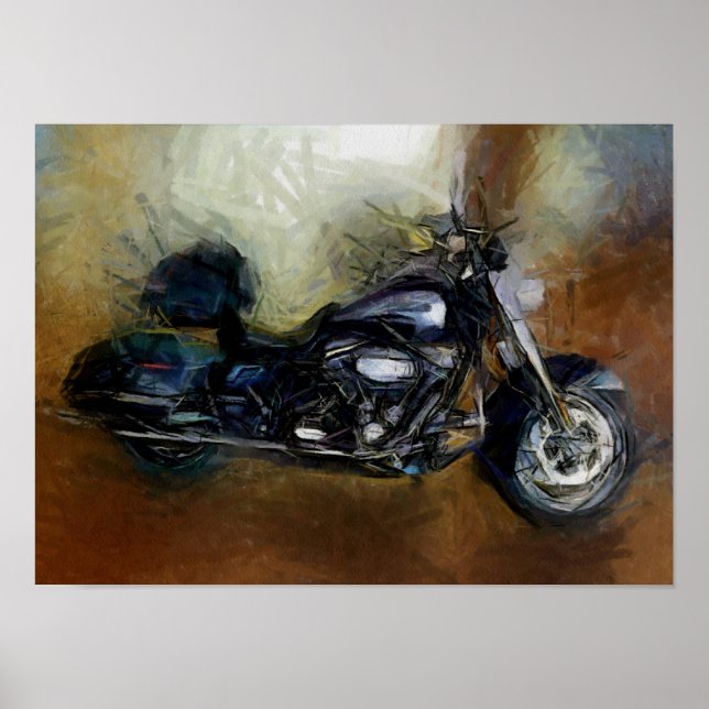 Harley Motorrad Art Poster (Vorne)