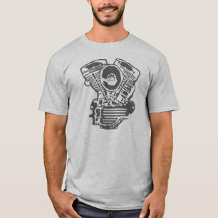 Harley Panhead Motor-Zeichnen T-Shirt