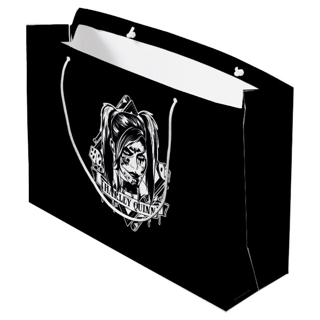 Harley Quinn Abzeichen Große Geschenktüte (Rückseite Schrägansicht)