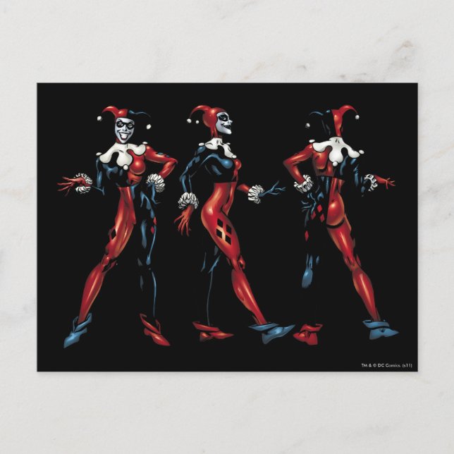Harley Quinn - Alle Seiten Postkarte (Vorderseite)