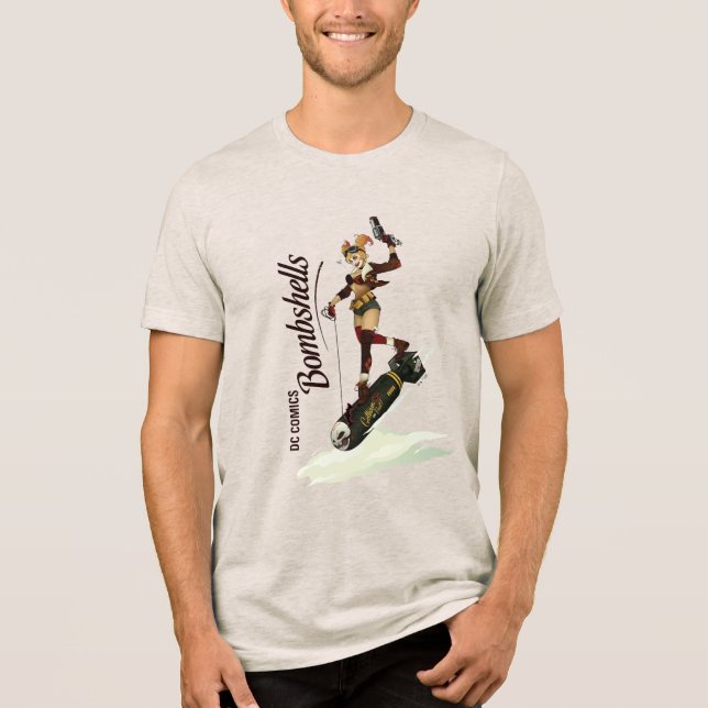 Harley Quinn Bombshells Pinup Tri-Blend Shirt (Vorderseite)