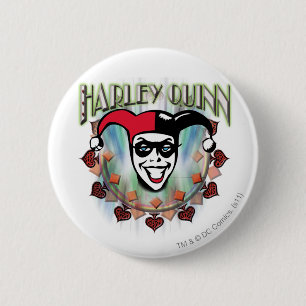Harley Quinn - Gesicht und Logo Button