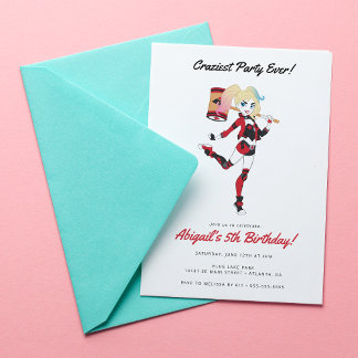 Harley Quinn Girls Birthday Einladung