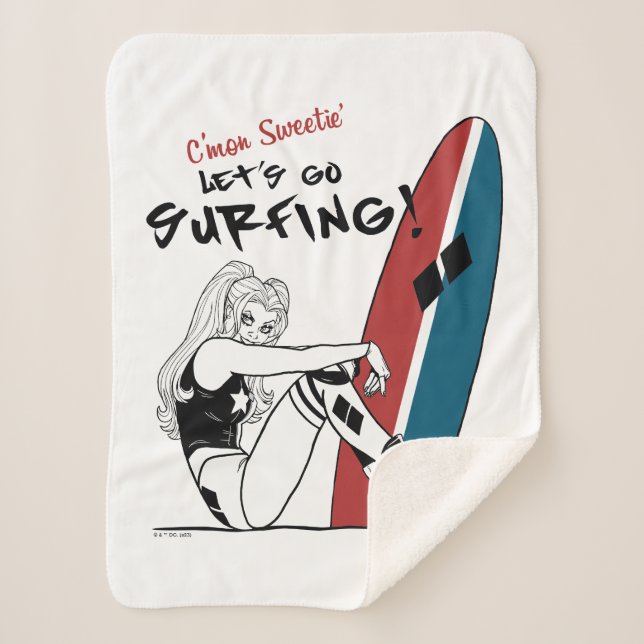Harley Quinn - Lass uns surfen gehen Sherpadecke (Vorderseite)
