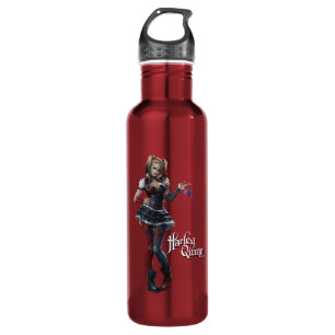 Harley Quinn mit flockigen Würfeln Edelstahlflasche