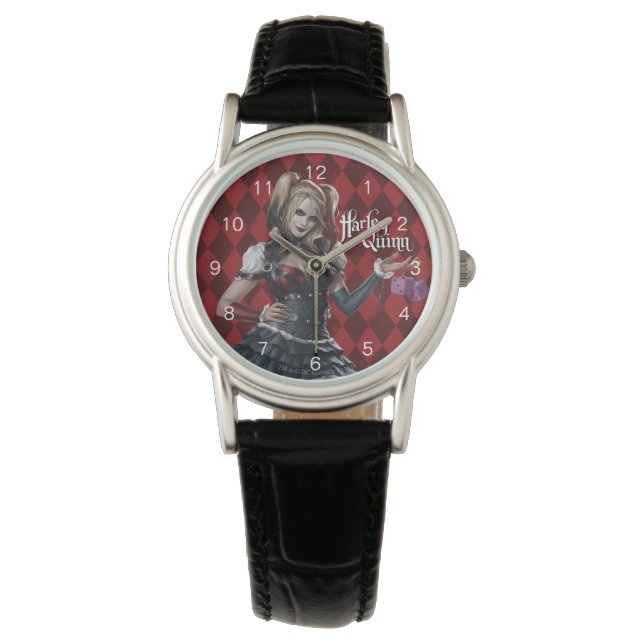 Harley Quinn mit Fuzzy Dice Armbanduhr (Vorderseite)