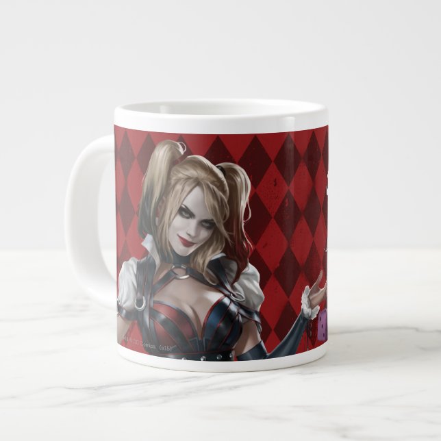 Harley Quinn mit Fuzzy Dice Jumbo-Tasse (Vorderseite Links)
