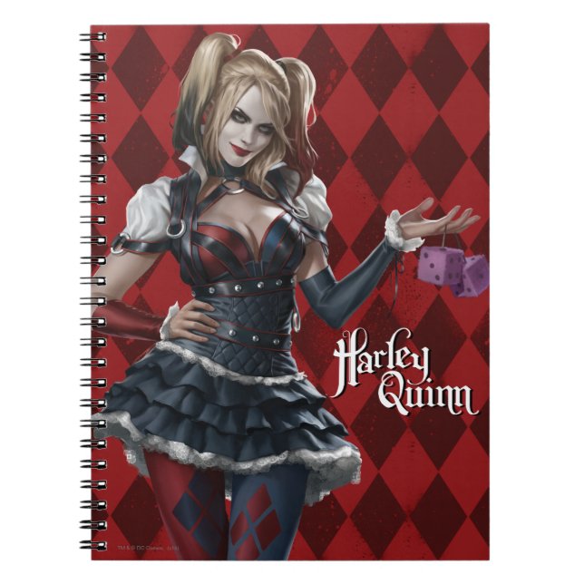 Harley Quinn mit Fuzzy Dice Notizblock (Vorderseite)
