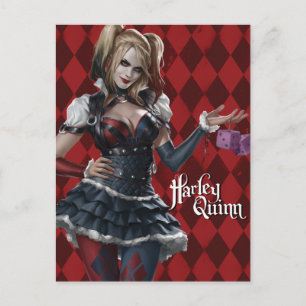 Harley Quinn mit Fuzzy Dice Postkarte