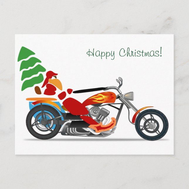 „harley Weihnachten" Feiertagspostkarte (Vorderseite)