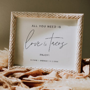 HARLOSE Liebe und Tacos-Zeichen Poster