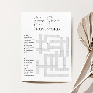 HARLOW Baby Dusche Crossword Game Card Einladung