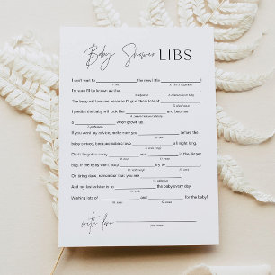 HARLOW Baby Shower Libs füllen Sie das Blank Game  Einladung